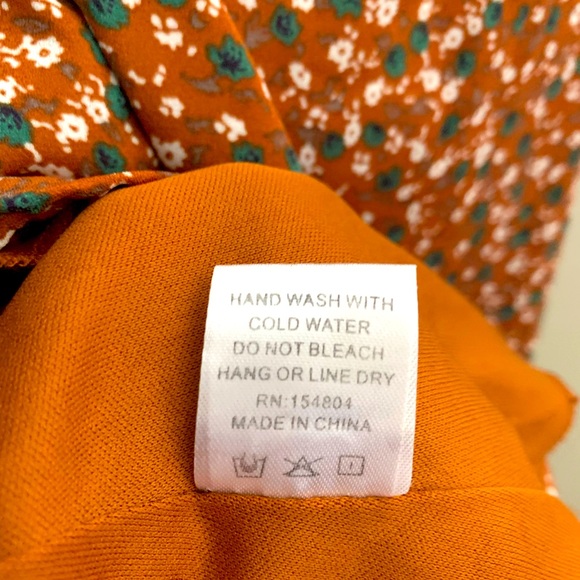 Burnt orange floral mini dress🌼 - Picture 6 of 6
